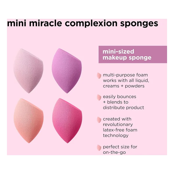 Real Techniques Real Techniques 4 Mini Miracle Complexion Sponges - 4 lü Makyaj Süngeri 1 Paket (1 x 1 Adet) - Görsel 4