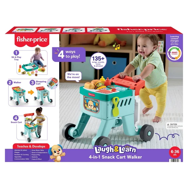Fisher Price 4'ü 1 Arada Işıklı Eğlen Ve Öğren Alışveriş Sepeti Yürüteç Jlm95 - Görsel 6