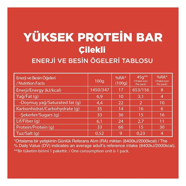 Fellas Yüksek Protein Bar - Çilekli 45 G X 12 Adet - Görsel 2