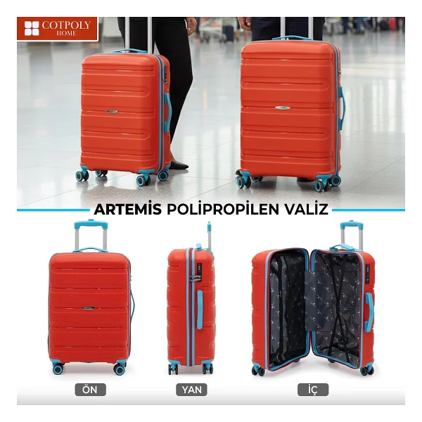 Cotpoly Artemis Polipropilen Kabin + Orta + Büyük Boy 3'lü Valiz Seti - Görsel 2