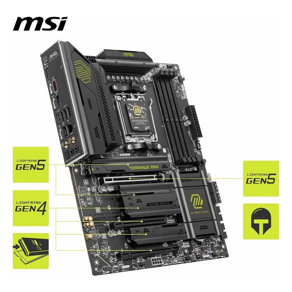 Msı Mag X870e Tomahawk Wi-Fi AMD Am5 DDR5 Atx Anakart - Görsel 5