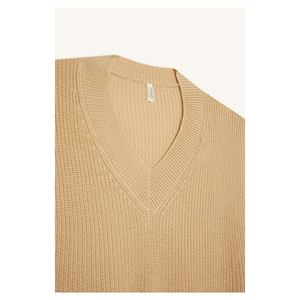 Defacto Kız Çocuk Oversize Geniş Kalıp V Yaka Triko Süveter F2625a825au - Görsel 8
