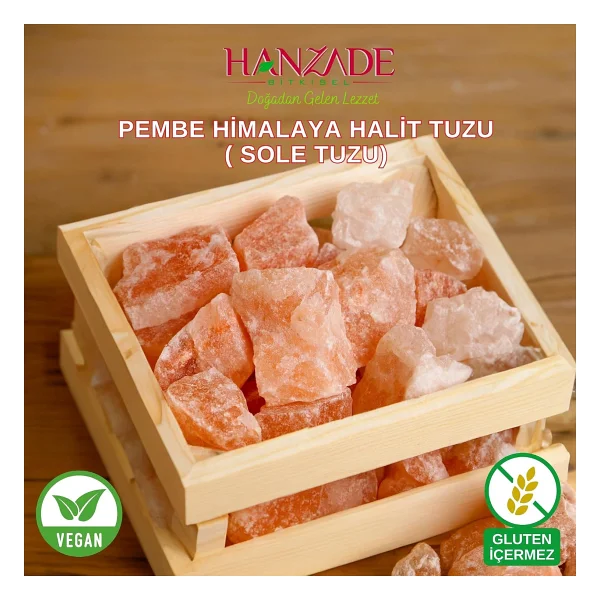 Hanzade Bitkisel Halit Tuz Sole Tuzu 500 Gr Şeffaf Berrak Kristal Pembe Himalaya Halit Sole Tuzu - Görsel 3