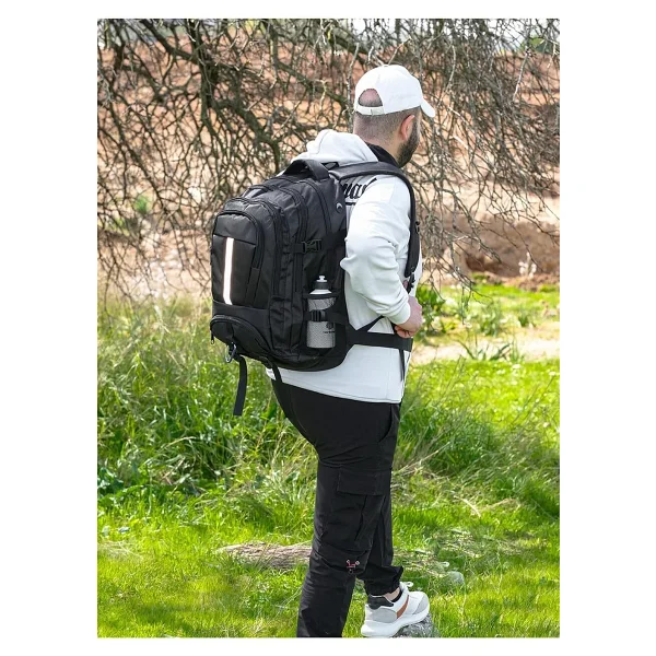 Bagacar Dağcı Trekking Seyahat Ve Kamp Sırt Çantası Siyah Siyah Büyük Boy Unisex - Görsel 2