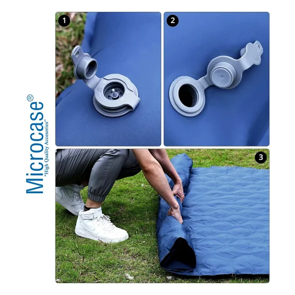 Microcase Su Geçirmez Pompasız Ayakla Şişen Tek Kişilik Katlanabilir Şişme Outdoor Kamp Yatağı AL4525 - Görsel 5