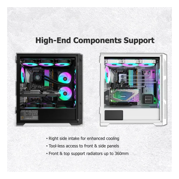 Raijintek Ponos Ultra Ms4 0r20b00226 Argb Fanlı Siyah E-Atx Bilgisayar Kasası - Görsel 4