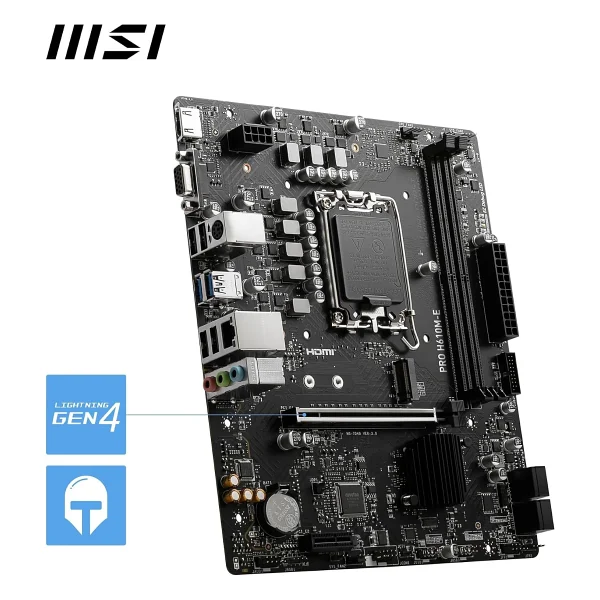 MSI Pro H610M-E 2xDDR5 VGA/HDMI 1xM.2 1xGLAN 1700P Anakart - Görsel 5