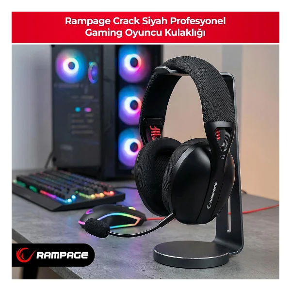 Rampage Crack H11 7.1 Kablolu/Kablosuz Kulak Üstü Oyuncu Kulaklığı - Görsel 9