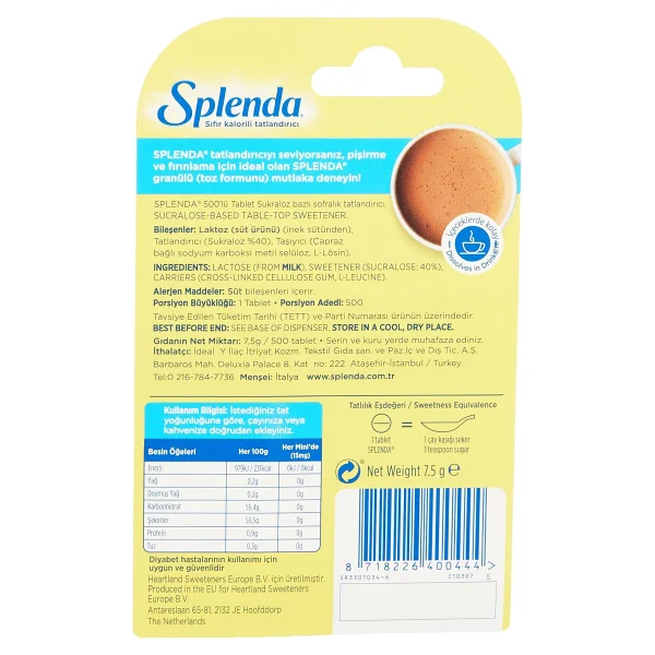 Splenda Tatlandırıcı 500 Tablet - Görsel 2