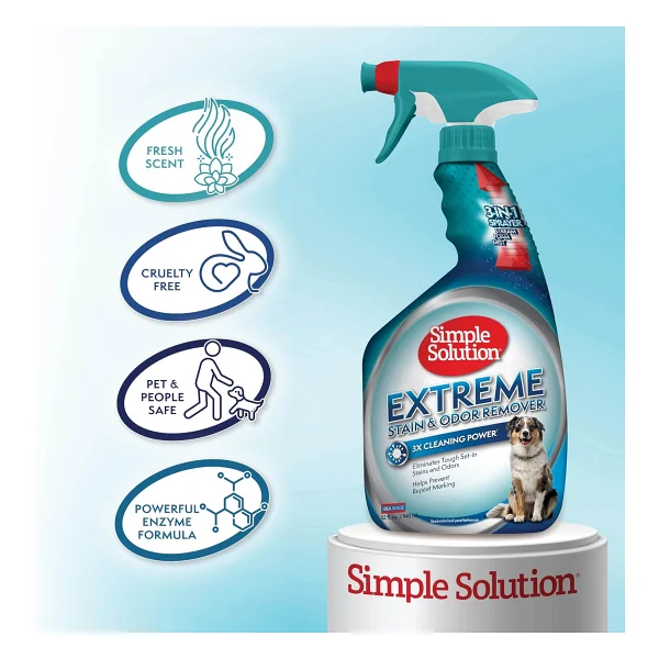 Simple Solution Extreme 3 Kat Etkili 945 Ml Köpekler İçin Leke Ve Koku Giderici Sprey - Görsel 6