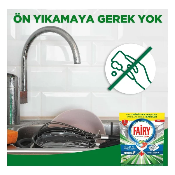 Fairy Platinum Plus Hepsi Bir Arada Bulaşık Makinesi Tabletleri, Ferah Bitki Esintisi, 12 Tablet - Görsel 7
