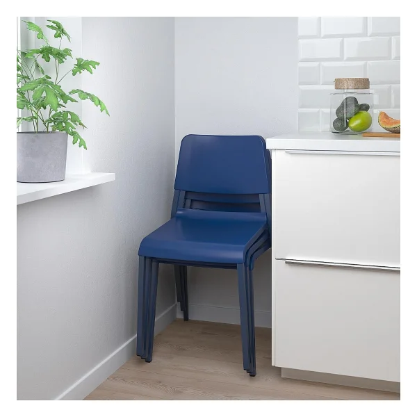 IKEA Plastik Sandalye, Mavi Renk Meridyendukkan Salon-Mutfak-Balkon Sandalyesi - Görsel 4