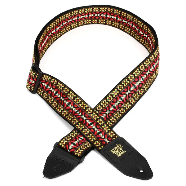 Ernie Ballu Jakarlı Dokuma Gitar Askısı Barış Işareti Barış Aşk Güvercini Tasarımı Kırmızı Mavi - Görsel 6