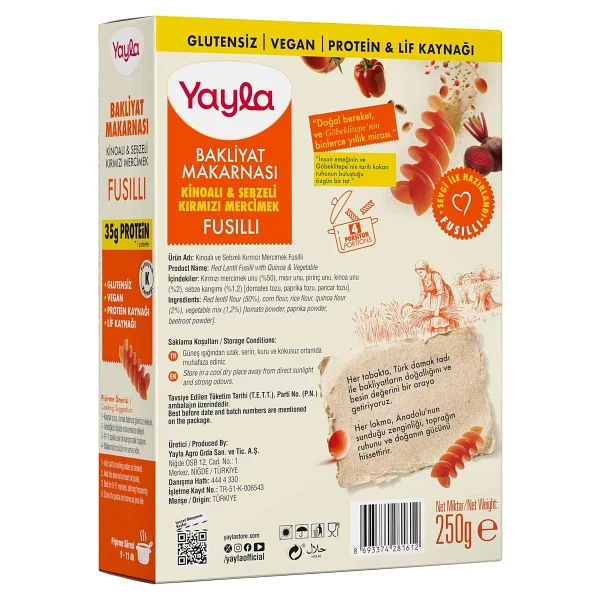 Yayla Kırmızı Mercimek Fusıllı Kutu 250 Gr - Görsel 2