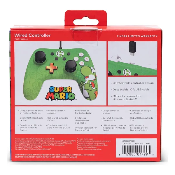 Nintendo Switch İçin Kablolu Powera Kontrol Cihazı - Yoshi, Gamepad, Oyun Kumandası, Kablolu Denetleyici, Resmi Lisanslı - Görsel 3