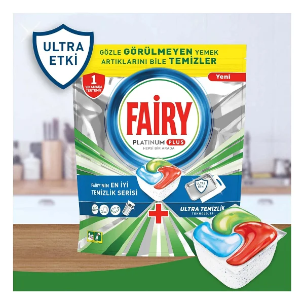 Fairy Platinum Plus Hepsi Bir Arada Bulaşık Makinesi Tabletleri, Ferah Bitki Esintisi, 12 Tablet - Görsel 5