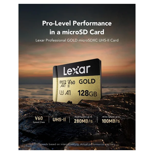 Lexar Professional Gold Series Lmsgold128g Class 10 Uhs-Iı U3 A1 V60 128 GB Micro Sd Kart - Görsel 8