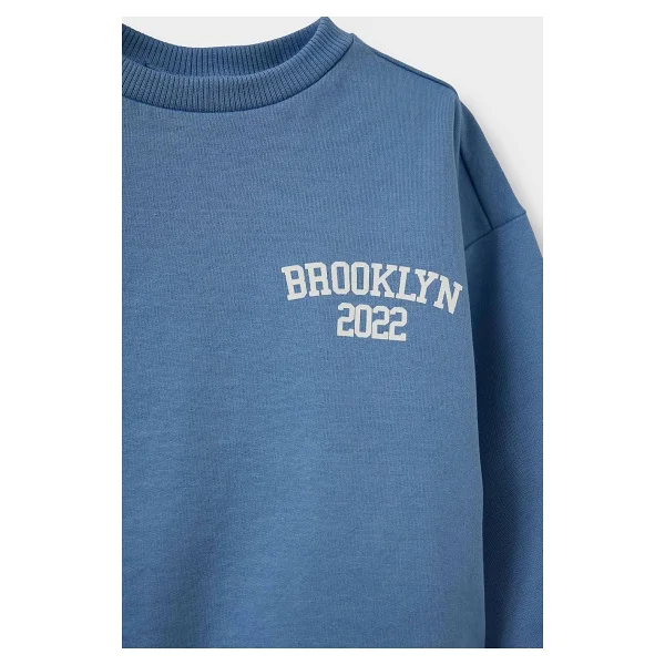 DeFacto Erkek Bebek Bisiklet Yaka Baskılı İçi Yumuşak Tüylü 2li Sweatshirt - Görsel 6