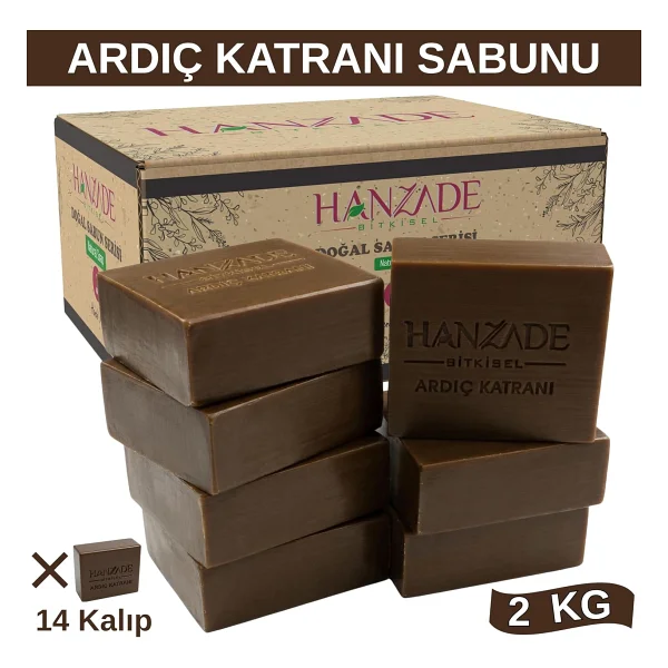 Hanzade Bitkisel Doğal El Yapımı Hatay Ardıç Katranı Sabunu 2 KG - Görsel 2