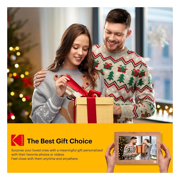 Kodak 10.1 Inc Ahsap Dijital Resim Cercevesi, Uzaktan Kumanda, Ips Ekran Hd - Görsel 8