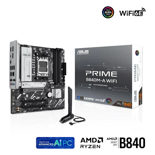 Asus Prime B840M-A Wi-Fi AMD AM5 DDR5 Micro ATX Anakart - Görsel 7