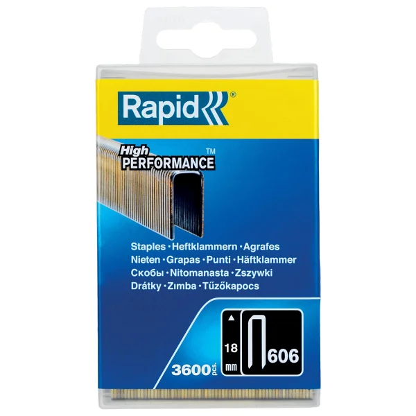 Rapid Zımba teli Tip 606, 18 mm zımba, 3.600 adet plastik kutu, ahşap için dar sırt mandalları, reçine yüzeyli - Görsel 7