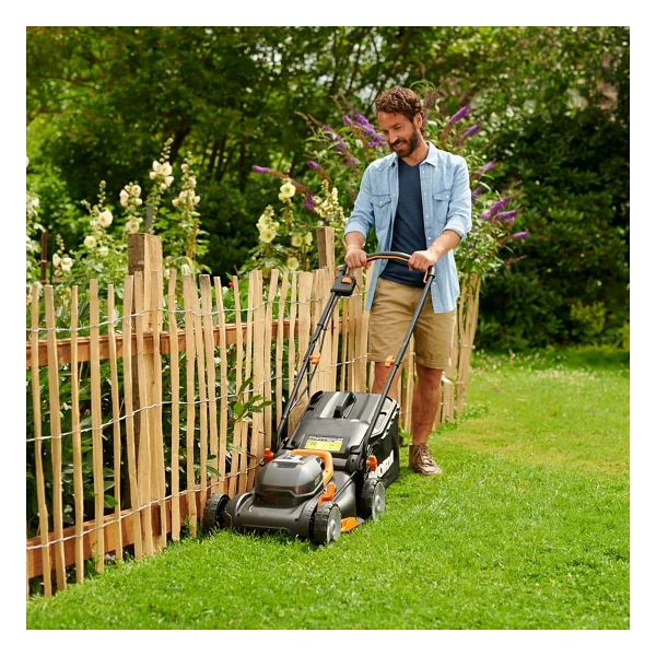 Worx WG927E 40 V Çift Akülü 2 Ah Çim Biçme Makinesi + WG157E.9 Misinalı Kenar Kesme Makinesi - Görsel 3