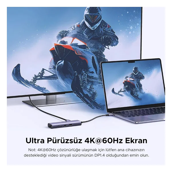 Ugreen USB C Hub 4K 60hz Hdmı HDR 1gbps Ethernet 100w Pd, Sd/Microsd, MacBook Air/Pro, iPad İçin 2 USB 3.0 Uyumlu - Görsel 3