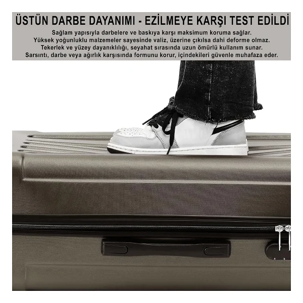 Anthony Jackson TRION ABS Füme Kabin + Orta + Büyük Boy 3'lü Valiz Seti - Görsel 7