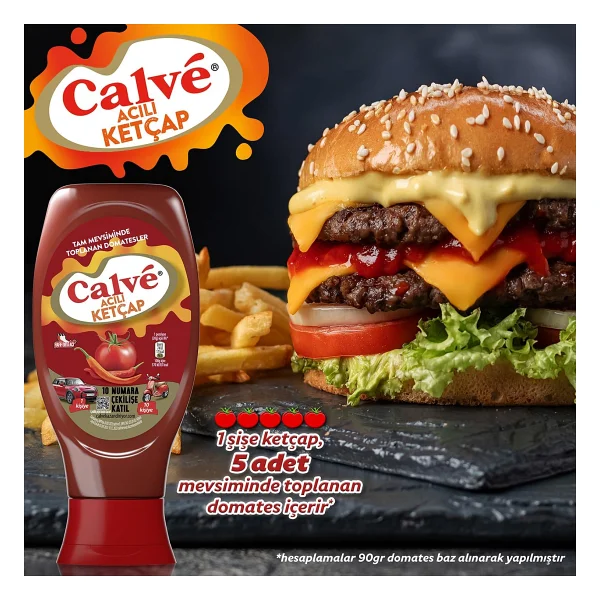Calve Acılı Ketçap 400 Gr - Görsel 5
