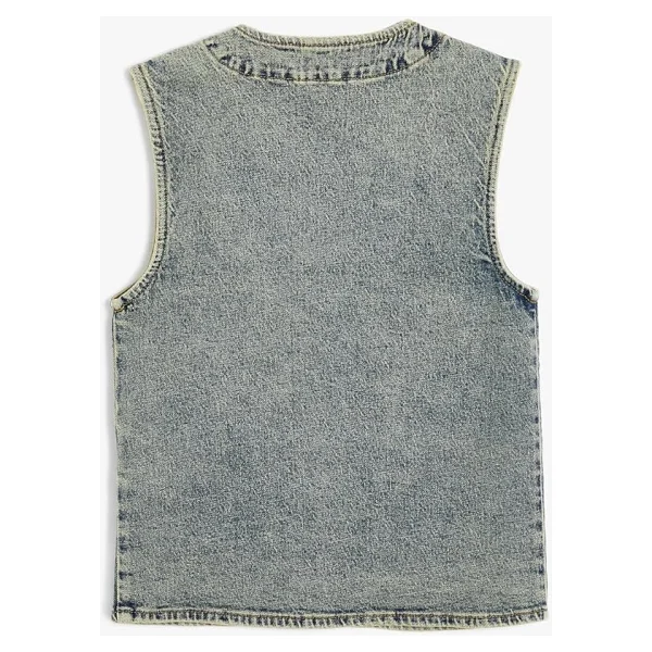 Koton Oversize Kot Yelek Kapaklı Cepli - Görsel 7
