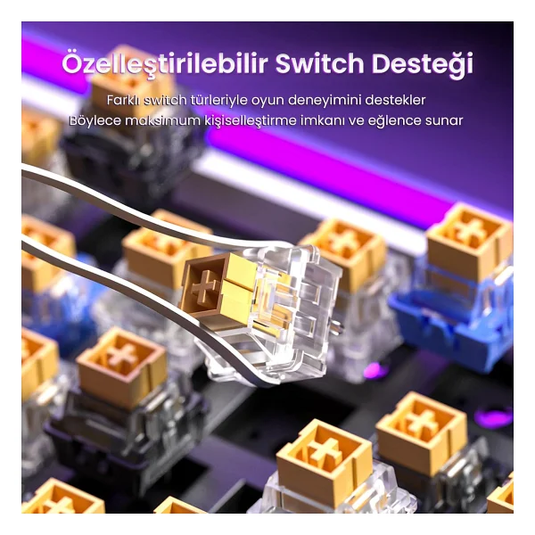 Aula HERO84 HE RGB %75 TKL Black King Switch Kablolu Mekanik Oyuncu Klavyesi - Görsel 6