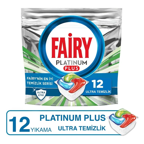 Fairy Platinum Plus Hepsi Bir Arada Bulaşık Makinesi Tabletleri, Ferah Bitki Esintisi, 12 Tablet - Görsel 2