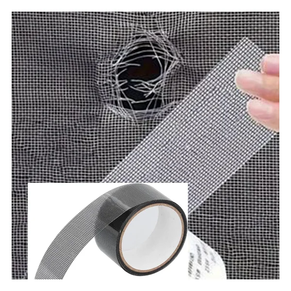 Yapışkanlı Sineklik Tülü Tamir Bandı Yırtık Kopmuş Delik Fiber Tül Yapıştırma Siyah 48 Mm X 2 Metre - Görsel 7