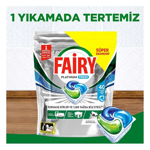 Fairy Platinum Fresh Bulaşık Makinesi Tableti 40'lı - Görsel 7