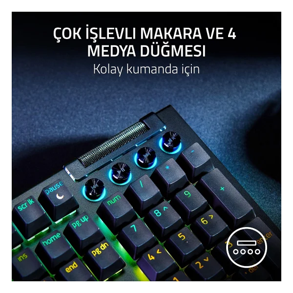 Razer Blackwidow V4 RGB Green Switch Kablolu Mekanik Oyuncu Klavyesi - Görsel 7