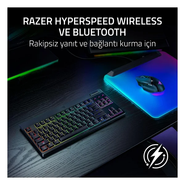 Razer Blackwidow V4 Low Profile RGB Tkl Green Switch Kablolu/Kablosuz Mekanik Oyuncu Klavyesi - Görsel 3