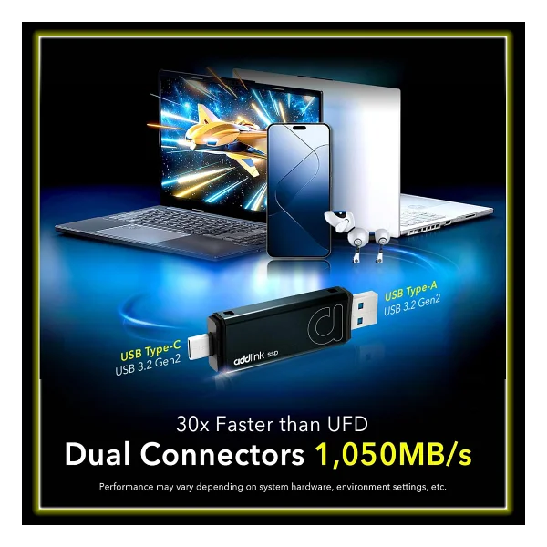 Addlink P50 AD2TBP50DK USB 3.2 2 TB Taşınabilir SSD - Görsel 3