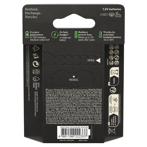 Gp Recyko Pro 2000 mAh 6'lı Şarjlı Aa Kalem Pil - Görsel 2