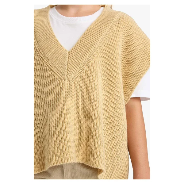 Defacto Kız Çocuk Oversize Geniş Kalıp V Yaka Triko Süveter F2625a825au - Görsel 3