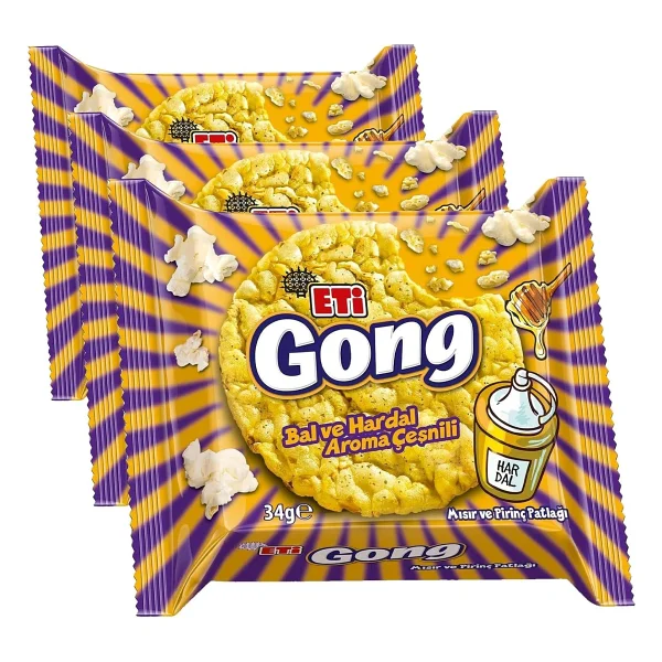 Eti Gong 34 Gr 18'li Paket Ballı Hardallı Mısır Ve Pirinç Patlağı - Görsel 7