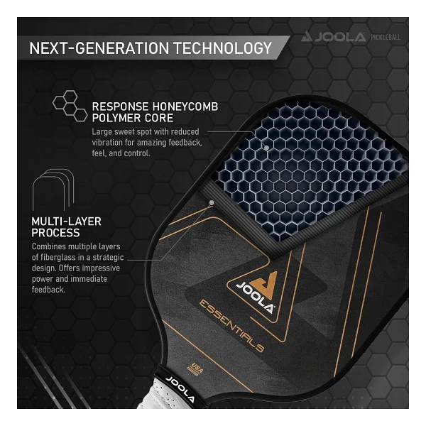 JOOLA Güçlendirilmiş Fiberglas Yüzey ve Petek Polipropilen Çekirdek ile Essentials Performance Pickleball küreği - Görsel 4