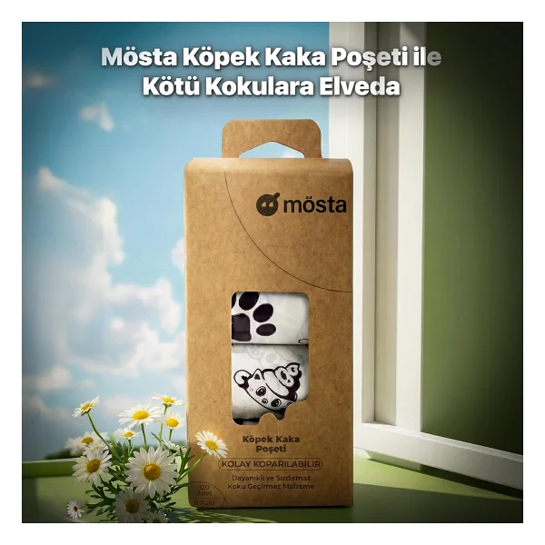 Mösta UBPet Kokulu Köpek Kaka Poşeti - 120'li Paket (8 Rulo), Dayanıklı, Sızdırmaz (33 x 22 cm) - Görsel 4