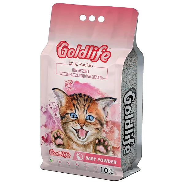 Goldlife Bebek Pudrası Kokulu 10 lt İnce Taneli Bentonit Kedi Kumu - Görsel 6
