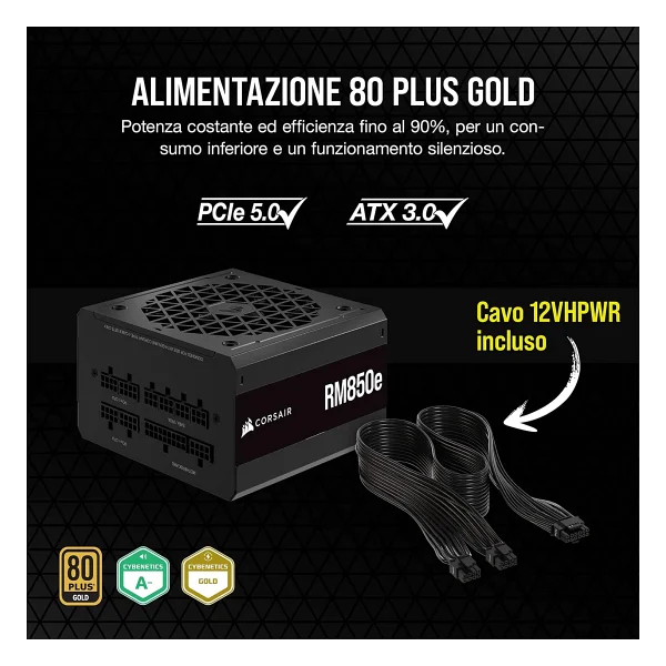 Corsair RM850e CP-9020263-EU Gen5 850 W Power Supply - Görsel 3