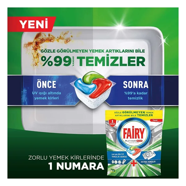 Fairy Platinum Plus Hepsi Bir Arada Bulaşık Makinesi Tabletleri, Ferah Bitki Esintisi, 12 Tablet - Görsel 4