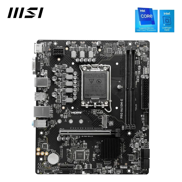 MSI Pro H610M-E 2xDDR5 VGA/HDMI 1xM.2 1xGLAN 1700P Anakart - Görsel 2
