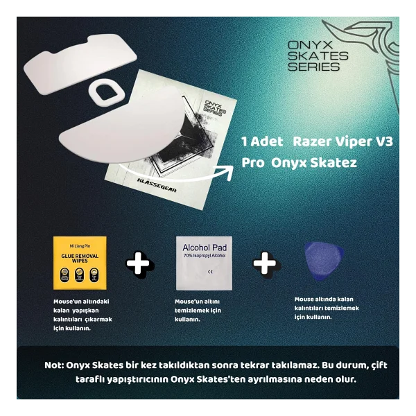 Klasse Onyx Mouse Skate (Razer Viper V3 Pro İle Uyumlu Skatez) - Görsel 4