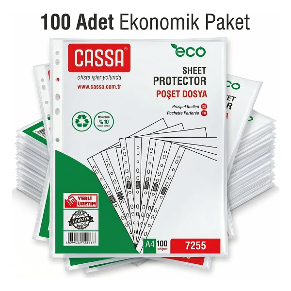 Cassa Eco 30 Mikron 100'lü A4 Poşet Dosya - Görsel 6