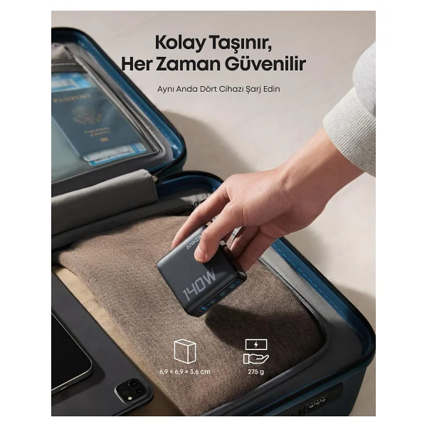 Anker B2697 140 W Type-C Kablolu Hızlı Şarj Aleti - Görsel 6